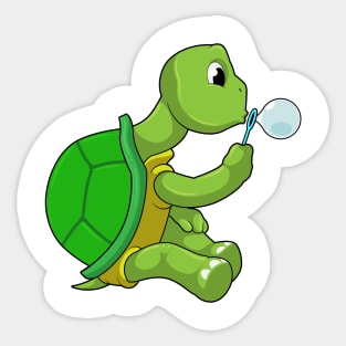 Turtle with Soap bubbles Sticker